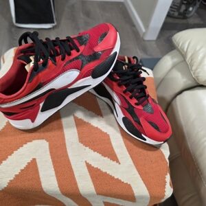 Puma RS-X Red, White and Black Athletic Sneakers (Barely Worn)